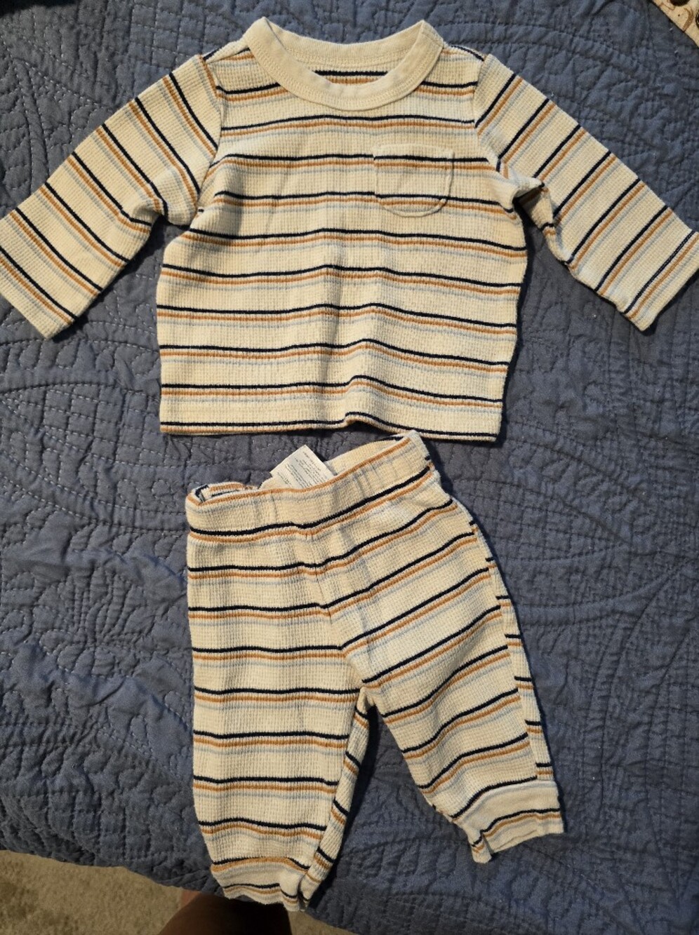 Carter's Cream Striped Two-Piece Set